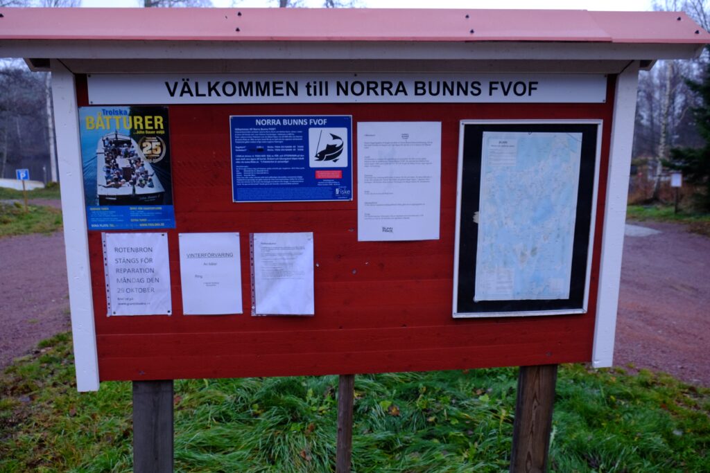 Exempel på informationstavla hos Norra Bunns fvof. 